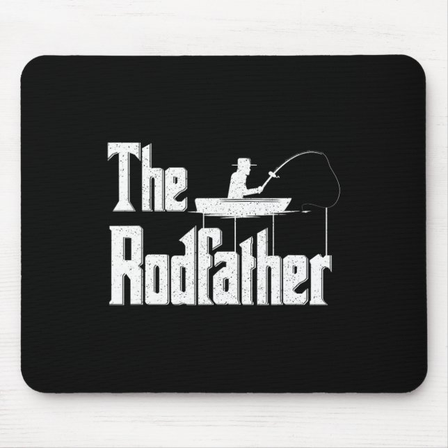 The Rodfather Funny Fishing Dad Gift  Mouse Mat (Front)