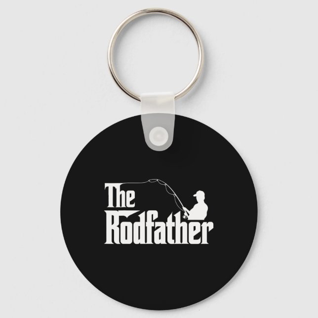 The Rodfather Funny Fishing Dad Humour  Key Ring (Front)