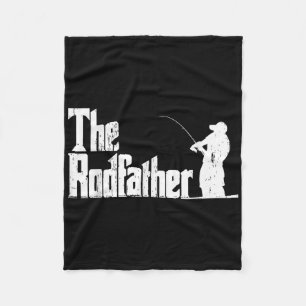 The Rodfather Funny Fishing Outdoor Fisherman Fath Fleece Blanket