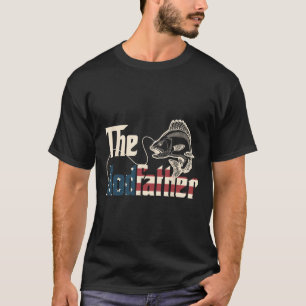 The Rodfather Retro Groovy Fishing Lover Fathers D T-Shirt
