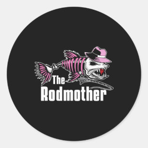 The Rodmother Funny Fishing Mum  Classic Round Sticker
