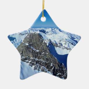 The Roggspitze St Anton Holiday Card Poster Photo  Ceramic Tree Decoration