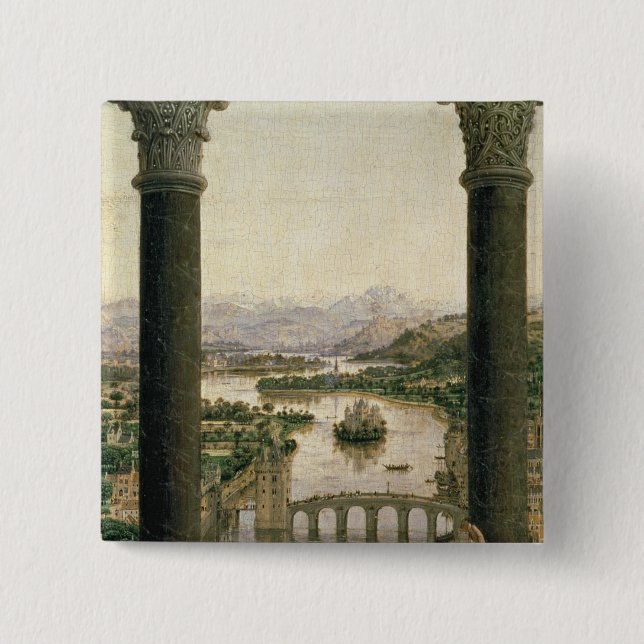 The Rolin Madonna , c.1435 15 Cm Square Badge (Front)