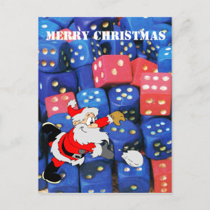 The roll of a dice holiday postcard