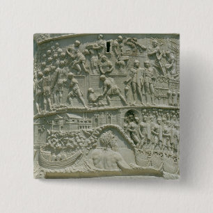 The Roman army crossing the Danube 15 Cm Square Badge