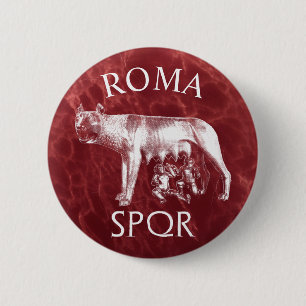 The Roman Capitoline Wolf 6 Cm Round Badge