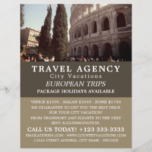 The Roman Colosseum, Travel Agency Advertising Flyer
