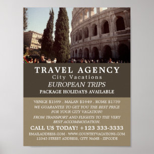 The Roman Colosseum, Travel Agency Advertising Poster