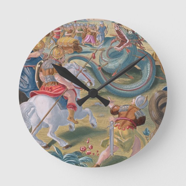 The Roman Consul Atilius Subdues the African Serpe Round Clock (Front)