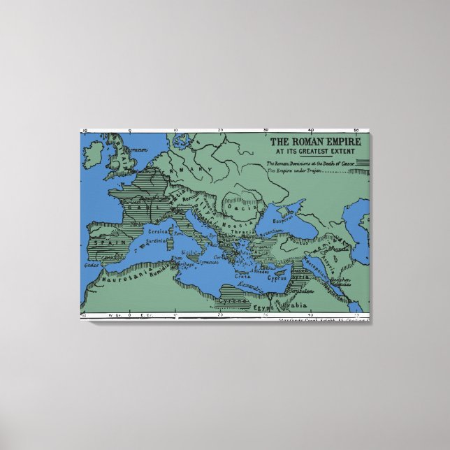 The Roman Empire At Its Greatest Extent Canvas Print (Front)