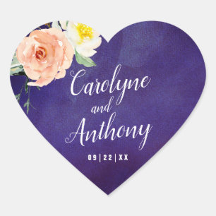 The Romance In Bloom Wedding Collection Heart Sticker
