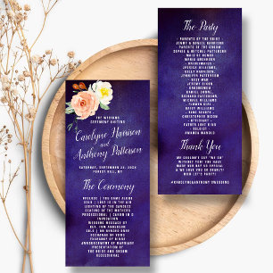 The Romance In Bloom Wedding Collection - Program Rack Card
