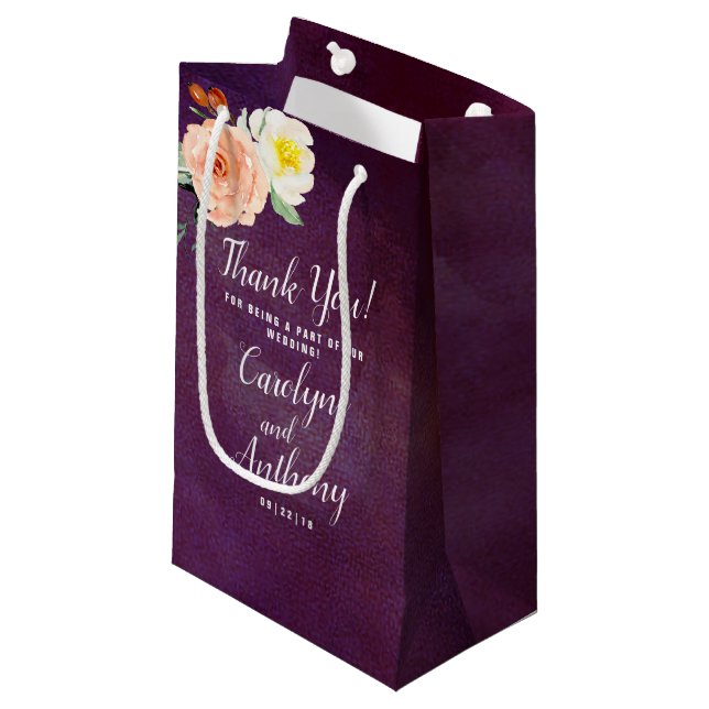 The Romance In Bloom Wedding Collection Small Gift Bag (Front Angled)