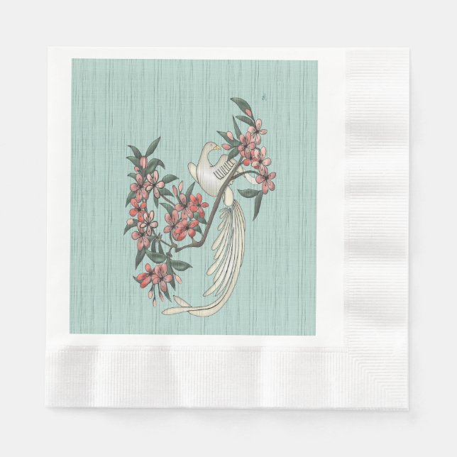 The Romance of Silk Aqua  Napkin (Front)
