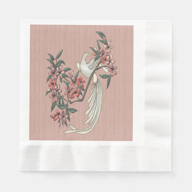 The Romance of Silk Peach Napkin (Front)