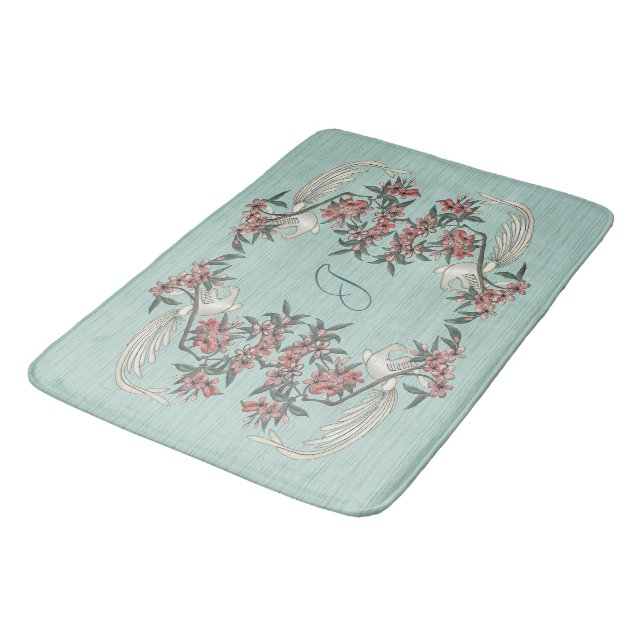 The Romance of Silk w/ Monogram Aqua Bath Mat (Angled)