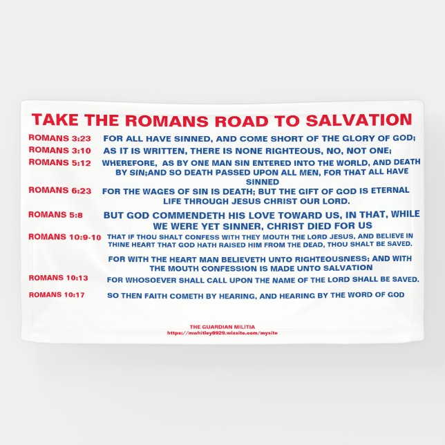 The Romans Road to Salvation Banner (Horizontal)