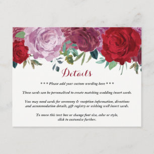 The Romantic Floral Wedding Collection Enclosure Card