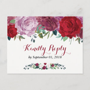 The Romantic Floral Wedding Collection Invitation Postcard