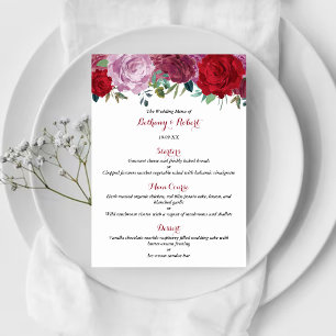 The Romantic Floral Wedding Collection Menu