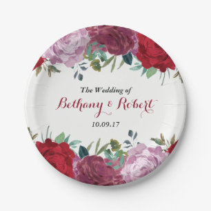 The Romantic Floral Wedding Collection Paper Plate