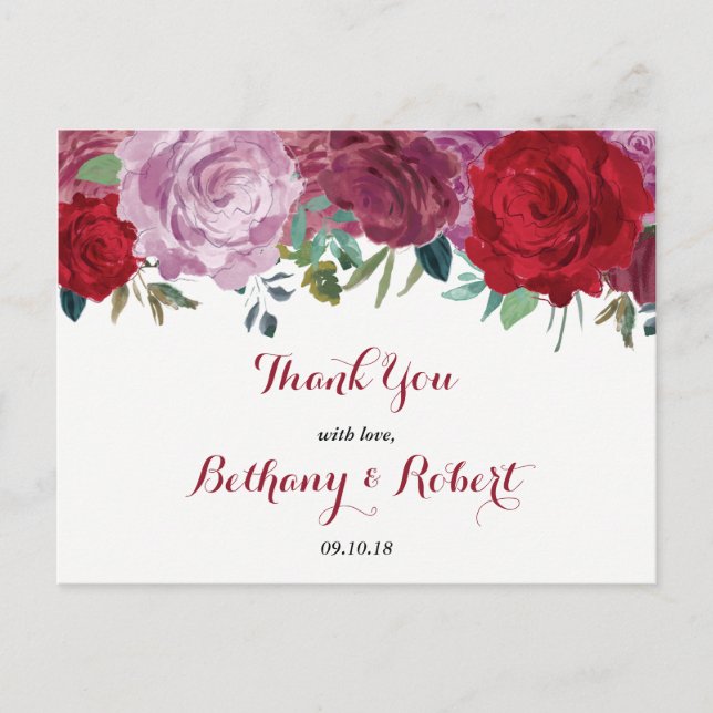 The Romantic Floral Wedding Collection Postcard (Front)