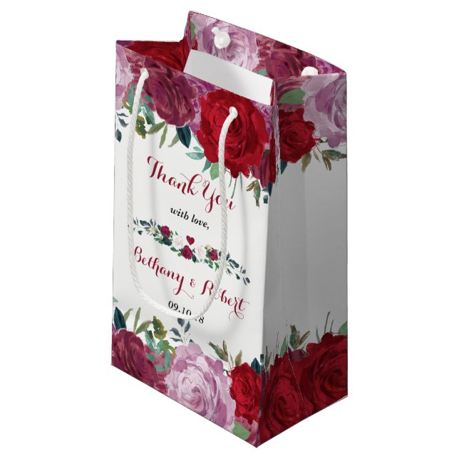 The Romantic Floral Wedding Collection Small Gift Bag (Front Angled)