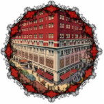 The Roosevelt Hotel Vintage Christmas Ornament Photo Sculpture Decoration<br><div class="desc">This vintage postcard shows the Roosevelt Hotel in downtown Pittsburgh,  Pennsylvania in the early 1940’s. Reprinted on this bright and colourful Christmas Ornament.</div>