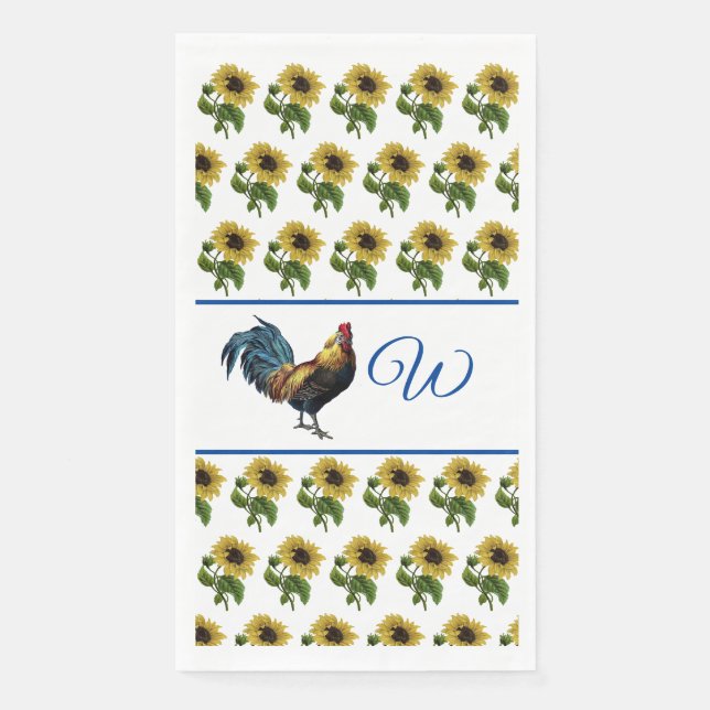 The Rooster And The Sunflowers Napkin (Front)