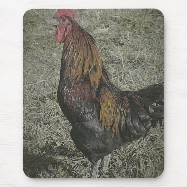 The Rooster Crows Mouse Mat (Front)