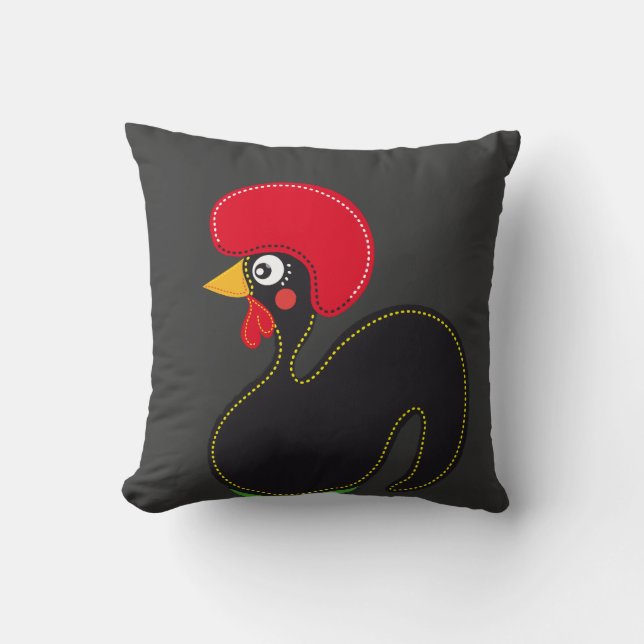 the Rooster of Portugal Cushion (Front)
