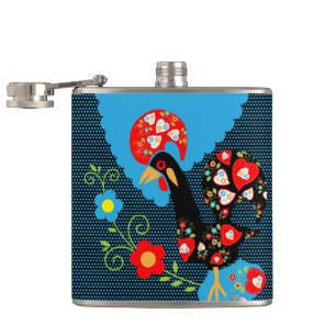 The Rooster of Portugal Hip Flask