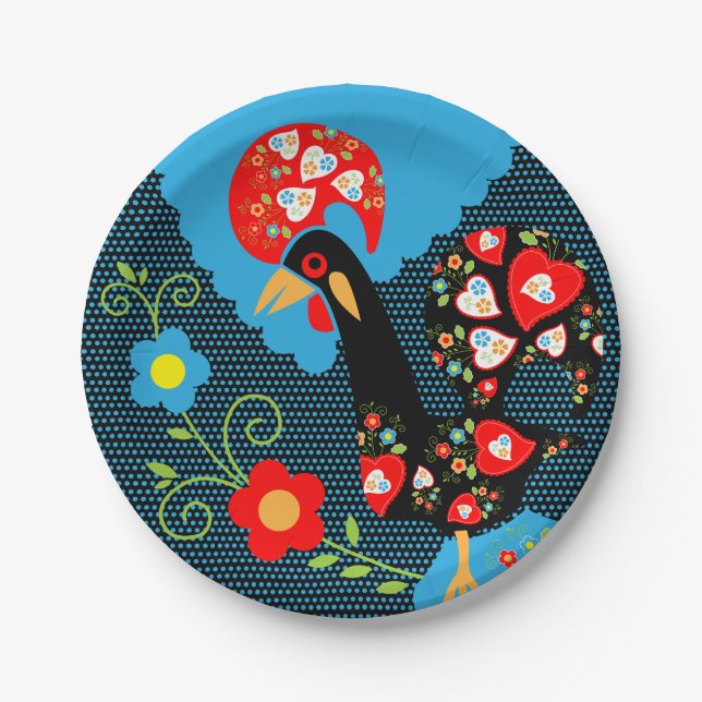 The Rooster of Portugal Paper Plate (Front)