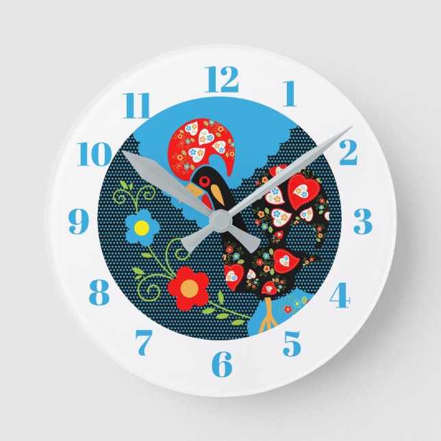 The Rooster of Portugal   Round Clock (Front)