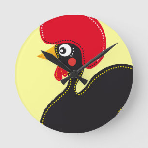 the Rooster of Portugal Round Clock
