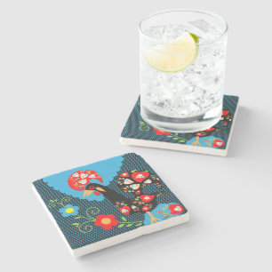 The Rooster of Portugal Stone Coaster