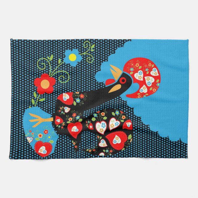 The Rooster of Portugal Tea Towel (Horizontal)