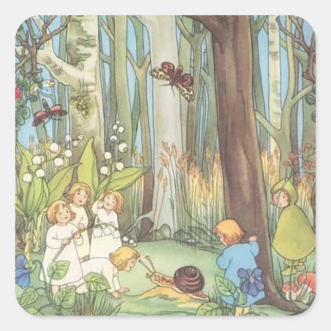 The Root Children Sibylle Von Olfers Square Sticker (Front)