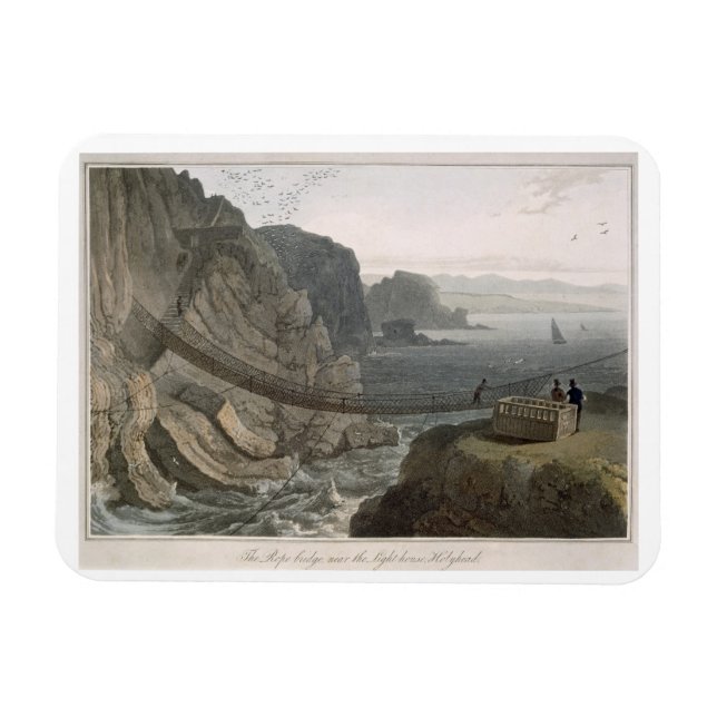 The Rope Bridge near the Lighthouse, Holyhead, fro Magnet (Horizontal)