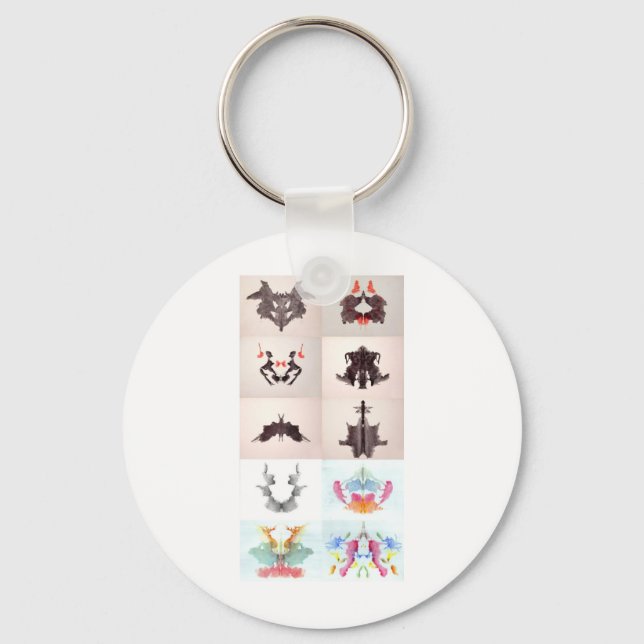 The Rorschach Test Ink Blots All 10 Plates 1-10 Key Ring (Front)