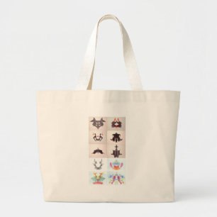The Rorschach Test Ink Blots All 10 Plates 1-10 Large Tote Bag