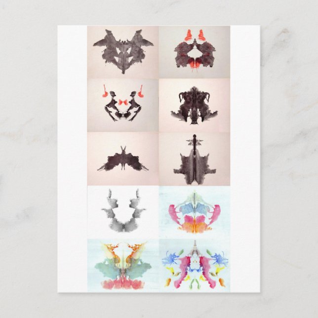 The Rorschach Test Ink Blots All 10 Plates 1-10 Postcard (Front)