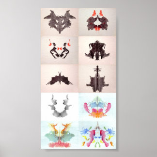 The Rorschach Test Ink Blots All 10 Plates 1-10 Poster