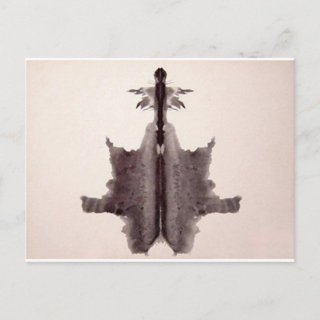 The Rorschach Test Ink Blots Plate 6 Hide Skin Rug Postcard (Front)