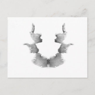 The Rorschach Test Ink Blots Plate 7 Heads Faces Postcard