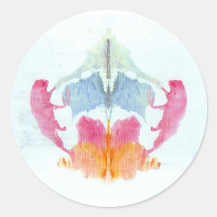 The Rorschach Test Ink Blots Plate 8 Animal Classic Round Sticker
