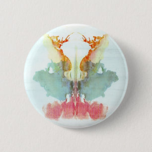 The Rorschach Test Ink Blots Plate 9 Human 6 Cm Round Badge