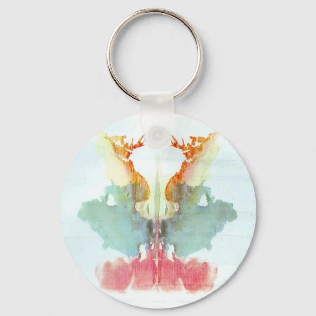 The Rorschach Test Ink Blots Plate 9 Human Key Ring (Front)