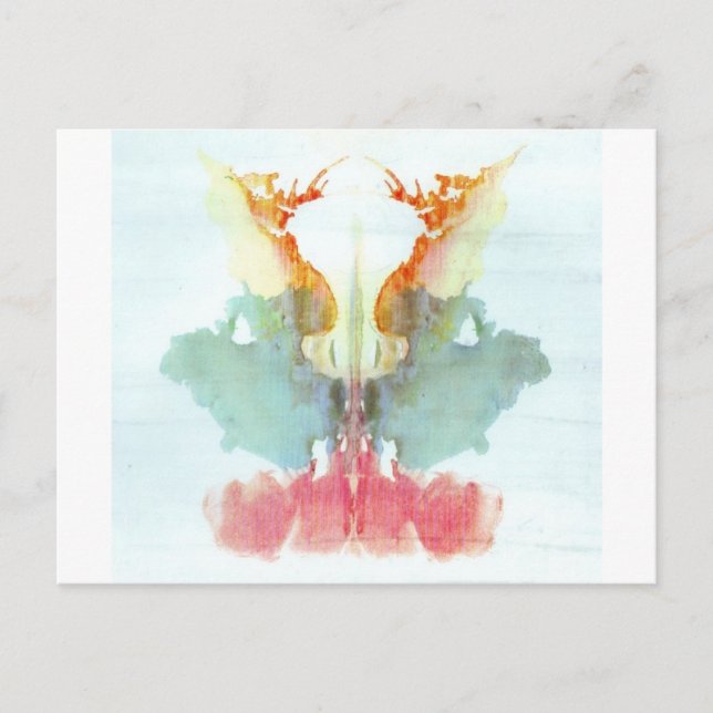 The Rorschach Test Ink Blots Plate 9 Human Postcard (Front)