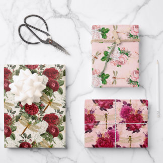 The Rose and Dragonfly Series Wrapping Paper Sheet